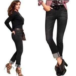 Cabi Jeans Size 6 High Straight Smolder Black Wash Stretch Denim 3560